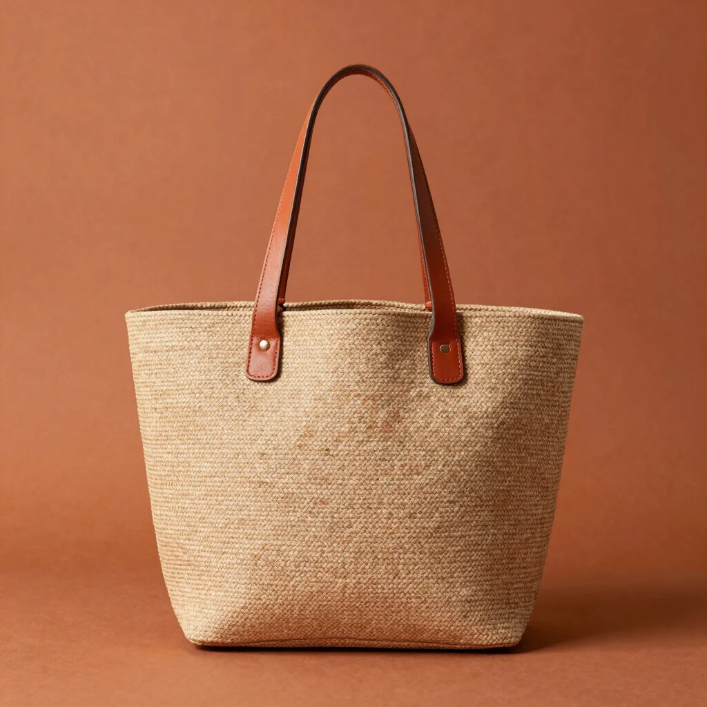Hand-Woven Golden Raffia Tote