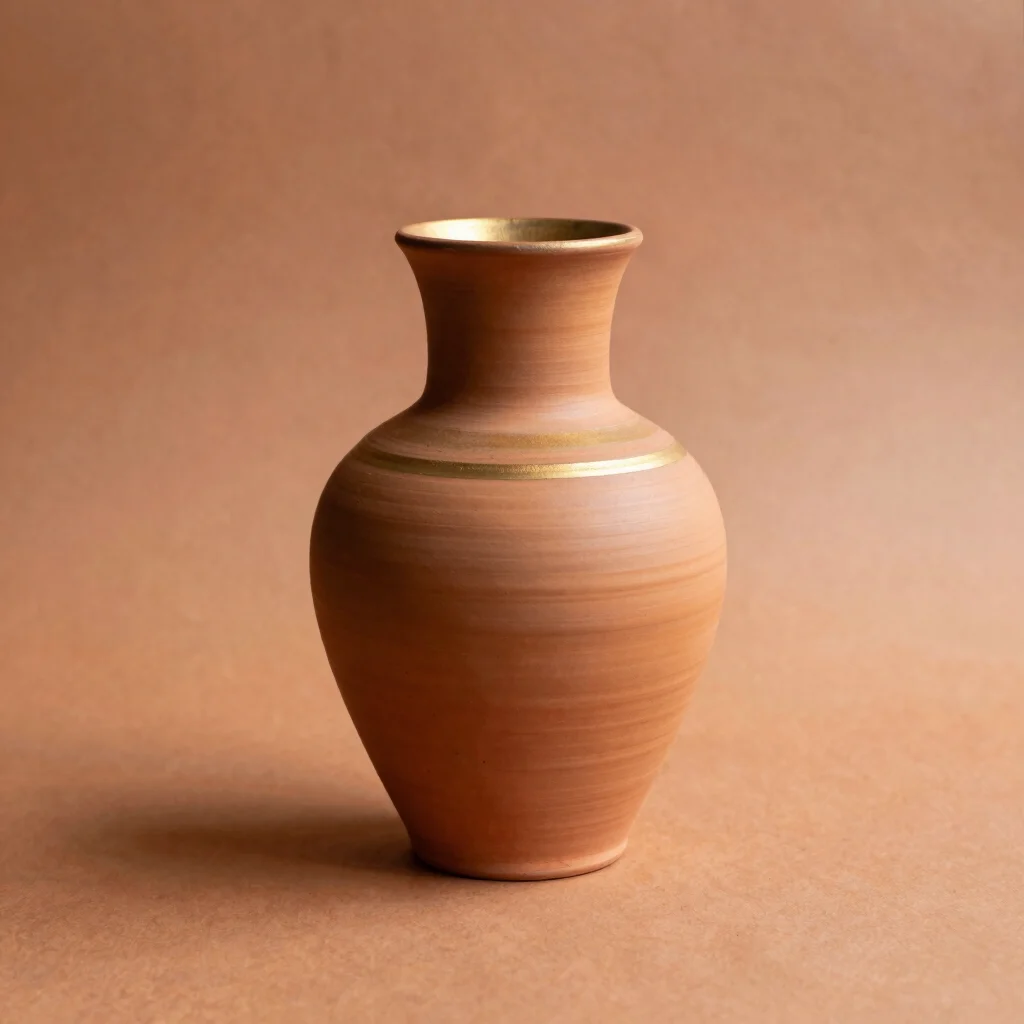Terracotta & Gold Accent Vessel