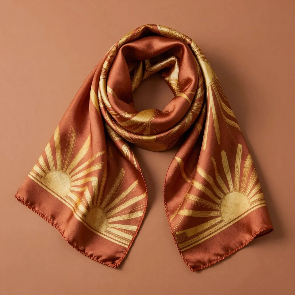 Sunburst Silk Satin Scarf