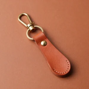 Heritage Terracotta Leather Keychain