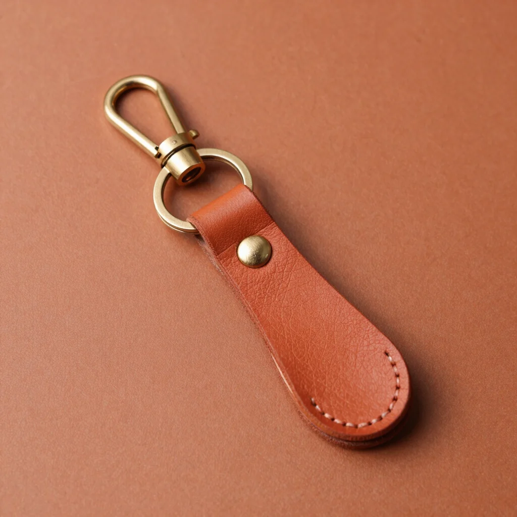Heritage Terracotta Leather Keychain